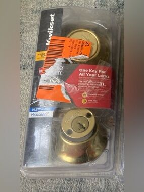 New Kwikset SmartKey Double Cylinder Deadbolt - gold